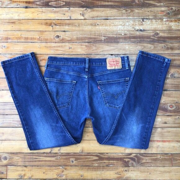 LEVIS 511 straight leg blue denim 34 streamlined narrow seat and thigh slim fit - Picture 3 of 11